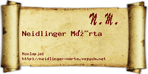 Neidlinger Márta névjegykártya